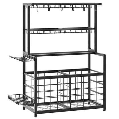 HOOBRO Sports Equipment Garage Organizer, Ball Storage Rack with Basket, Heavy Duty Ball Holder with Hooks, for Outdoor, Garage, Club, Basement, Black BK80JJ01