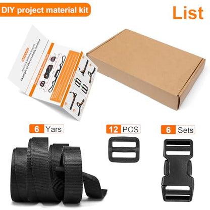BEYOURD 3/4" Buckles and Straps Set: 6 Yards of Thick Nylon Webbing, 6-Pack Quick Side Release Adjustable Plastic Buckles, 12 Tri-Glide Slide Clips(3/4 Inch Combo Set) - style: 3/4" Combo Set