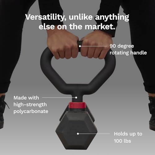 Jayflex Hyperbell Dumbbell Converter - Convert Dumbbells to Barbell Set and Kettlebell for Home Fitness - Adjustable & Up to 200 lb Capacity Weight Barbell for Weight Lifting - color: Kettlebell