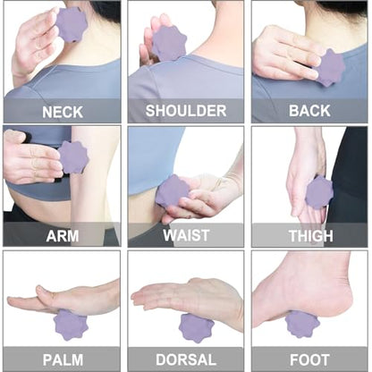 Small Spiky Massage Ball Trigger Point Massage Tool. Solid Bumpy Massager Balls for Deep Tissue Myofascial Release Hand Foot Plantar Fasciitis Pain Relief Knots Acupoint Yoga Fitness 2.2×2.1″(Purple) - color: Purple