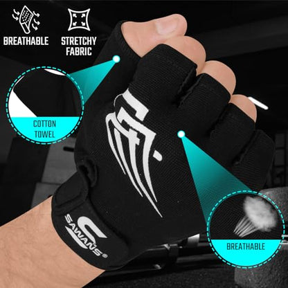 SAWANS Weight Lifting Workout Gloves Lightweight Breathable Padded Palm Protection Gym Gloves Non-Slip Silicone Grip for Men and Women Exercise Fitness Training Pull-ups Deadlifting
