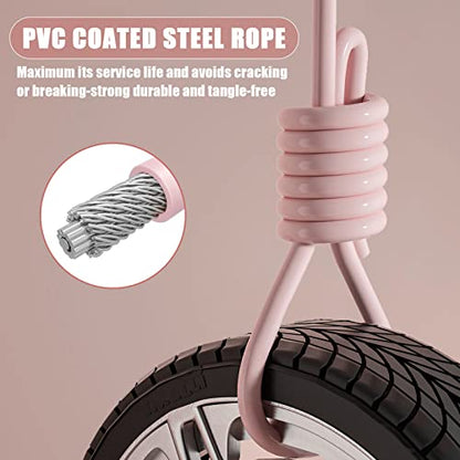 𝐒𝐩𝐞𝐞𝐝 𝐉𝐮𝐦𝐩 𝐑𝐨𝐩𝐞 𝐟𝐨𝐫 𝐅𝐢𝐭𝐧𝐞𝐬𝐬 - Skipping Rope for Women Men Exercise with Adjustable Length Jumping Rope and Alloy & Silicone Handles Suitable for Workout Boxing Home Gym - color: Pink
