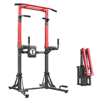 SogesPower Foldable Power Tower Pull Up Bar Station,FreeStanding Dip Bar