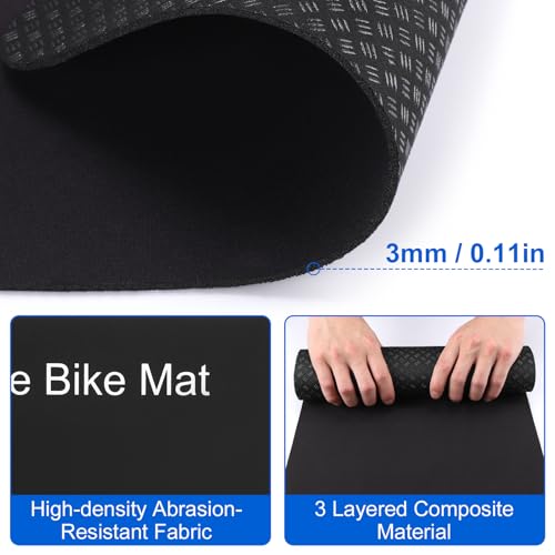 TOBWOLF Non-Slip Mat Compatible with Peloton Bike, Concept 2 Rowing Machine - color: 3MM Bike Mat