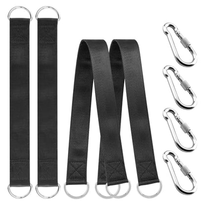 2 Pairs Gym Hanging Straps Kit with 4 Screw Lock Hooks, Outdoor Hanging Kit Fitness Extension Straps for Gym Bar, Door Bar, Cable Machines, Pull-up Bar Gym Equipment, Gym Fitness Strap