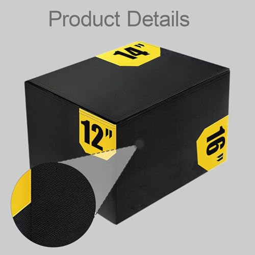 Plyometric Jumping Box Exercise Box with Shock-Absorbing PVC Cotton Material for Adults and Children for Home Fitness Strengt