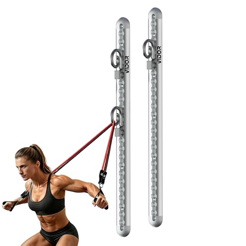 Resistance Band Wall Anchor, Wall-Mounted Anchor, Home Gym Fitness System, 2Pcs 23in Wall Anchors, Adjustable, Easy Installation, 300lbs Capacity - color: White