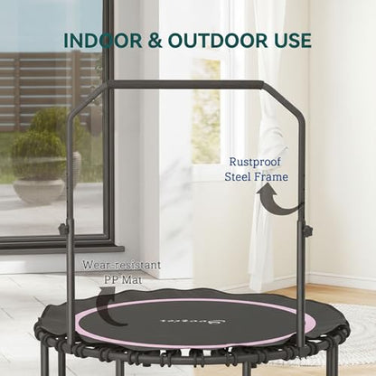 Soozier 45/48" Rebounder Trampoline for Adults 440lbs Mini Trampoline - color: Pink, size: 48"