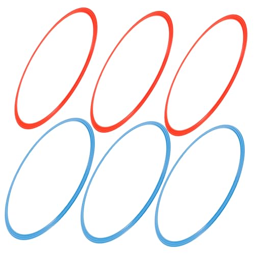 Gatuida Soccer Training Rings Set 6 Pieces 3 Colors Agile Training Hoop Ring for Boys and Girls Safe Abs for Footwork Drills Random