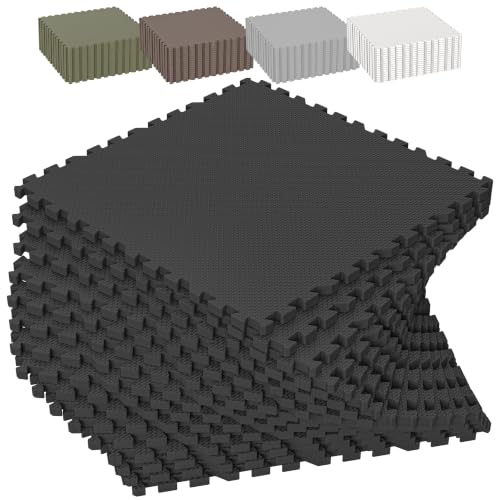 1/2" Thick 16 Pcs 64 Sq Ft EVA Foam Puzzle Exercise Mats, High-Density Interlocking Foam Floor Tiles for Home Gym, Gym Mat for Workout Equipment & Direct Exercise, Floor Padding for Kids