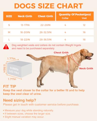 Adjustable Dog Weight Vest with Pockets for Exercise, L