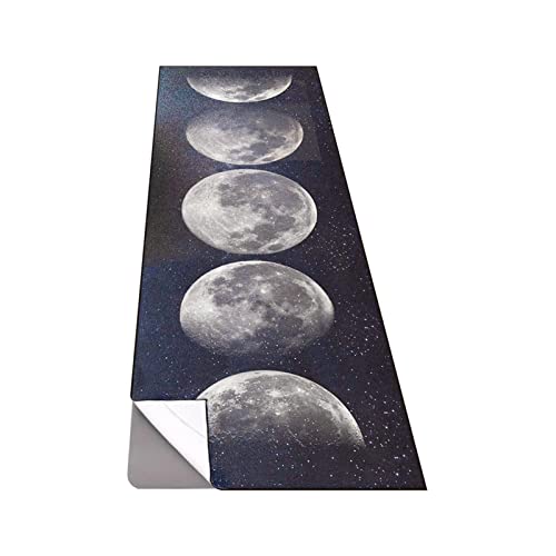 QiyI Hot Yoga Towel with Grip Dots, Non Slip, 70"x26", Moon Cycle - color: Moon Cycle, size: 70"x26"