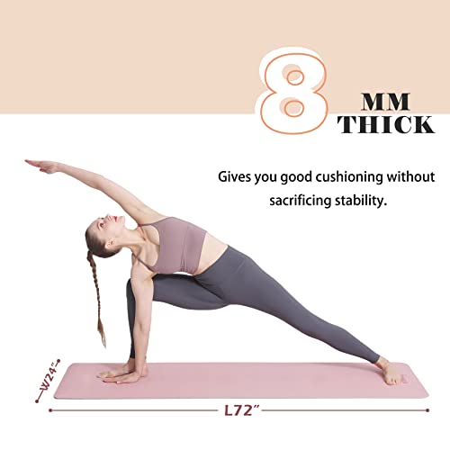 UMINEUX Yoga Mat Extra Thick 1/3'' & 2/5" Non Slip Yoga Mats for Women Eco Friendly TPE Fitness Exercise Mat with Carrying Sling & Storage Bag