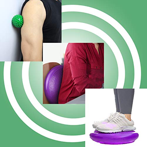 Wobble Cushion, Balance Disc, Wiggle Seat, Balance Pads for Physical Therapy, Stability Disc, Wobble Board for Dogs, Office, Sensory Kids, Classroom with Spiky Massage Ball - color: Red