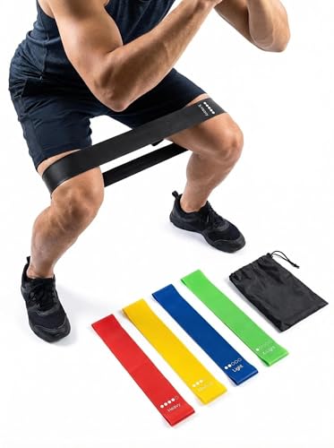 5 Pack Resistance Loop Exercise Bands Set, Latex Fitness Bands, Strength Training Bands