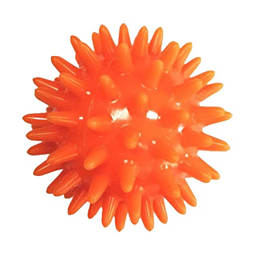 Spiky Massage Ball Exercise Ball 6cm Diameter Travel Pocket Size Foot Massage Ball, 9mm Long Spiked Massage Roller for Head Face Neck Hand Palms Back, Orange