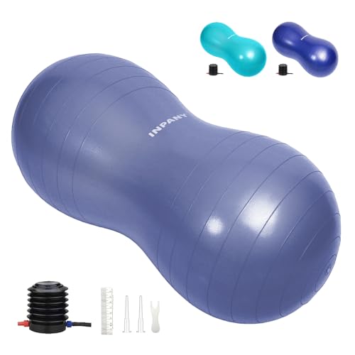 INPANY Peanut Ball - Exercise Ball for Labor Birthing, Anti-Burst Physical Therapy for Kids, Core Strength, Flexible Seating, Home & Gym Fintness, Sensory Chair Wiggle Seat for Girls and Boys