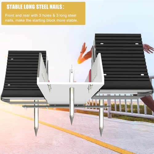 Lightning Starting Blocks Sprinter Pedals 6 Angle Adjustable Sprinters Track and Field Aluminum Suitable for Plastic Runway Cinder Track - color: Yellow, size: 25inch