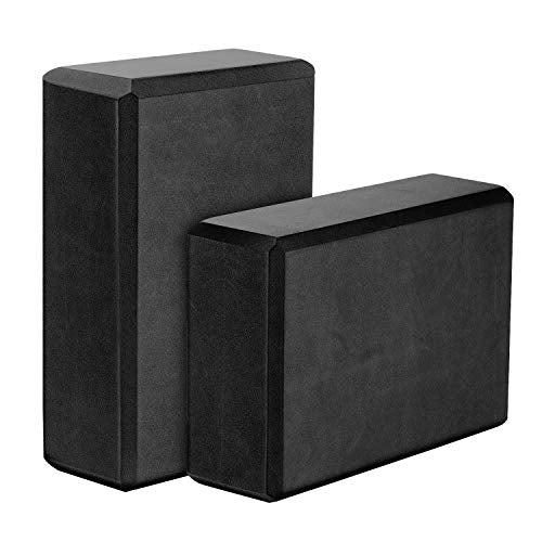 MoKo Thin Yoga Blocks 2 Pack, 9" x 6" x 3" High Density EVA Foam Yoga Block Exercise Bricks, Eco Friendly & Lightweight, Increase Flexibility & Balance, Great for Stretching & Holding Poses