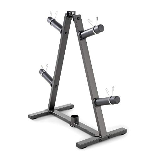 Marcy Olympic Weight Plate Tree for 2-Inch Plates Weight Storage Rack - color: A-Frame - Black