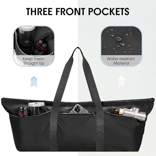 sportsnew Large Yoga Mat Bag with Shoes Compartment and Wet Pocket Ladies Pilates Gym Tote Bag with Yoga Mat Holder Strap for Women Men Workout Carrier Stuff Accessories