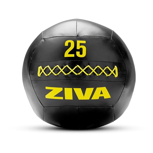 ZIVA Soft Wall Ball – Highly Durable Weighted Exercise Medicine Slam Ball for Strength and Conditioning Workout - Multiple Color, Weight Available - color: n. 25lb - BK