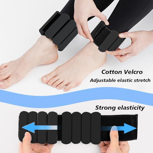 Wrist and Ankle Weights for Women & Men 2 Pack (1lb Each), Adjustable Silicone Wearable Arm & Leg Weights for Pilates, Gym, Yoga, Cardio, Strength Training - color: Black
