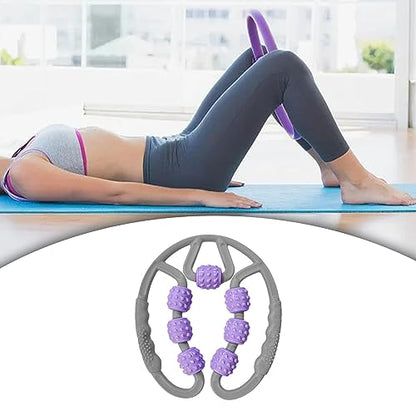 7 Wheel Massage Roller for Leg Recovery and Care, Gray Violet