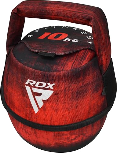 RDX Kettlebell Weights Sandbag with Handle, Fitness Strength Training Weight Lifting Bodybuilding Workout, Swings Squats Snatch Deadlift Thruster, Available In 4 6 8 10 12KG - color: FILLED RED, size: 4KG