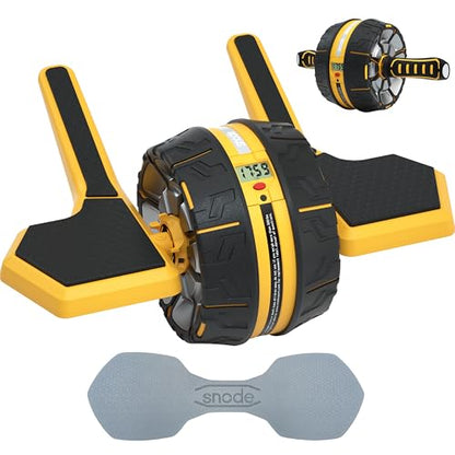 SNODE Ab Roller Wheel with Elbow Support, 3 Levels Resist, Dual Mode, Ab Wheel for Core Workout, Automatic Rebound Sytem,Spring Steel Sheet