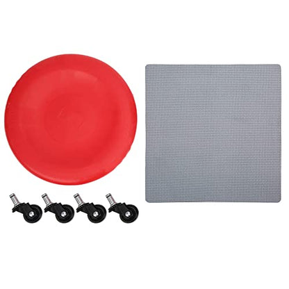 4 Wheel Abdominal Exerciser, Abdominal Muscle Plate with Smooth PVC Wheels, Multi - Directional Slide Disc for Core Workout, Includes Pad and Wheels for Home Fitness
