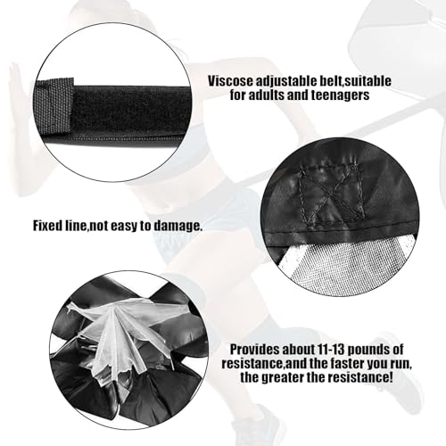 Running Speed Training, 56 inch Speed Drills Resistance Parachute Running Sprint Chute Soccer Football Sport Speed Training