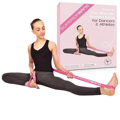 Ballet Stretch Bands for Exercise - Dancer Stretching Bands & Gymnastics Stretch Bands, Ballet Bands for Stretching & Long Resistance Bands, Foot Stretcher Ballet and Exercise Bands for Women - Pink