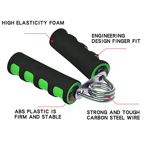 Hand Grip Strengthener Set, Forearm Exerciser, Finger Exercise Gripper, Grip Strength Trainer, hand Trainer-Soft Foam Hand Exerciser for Quickly Increasing Forearm and Hand Grips,2 Pack - color: Green