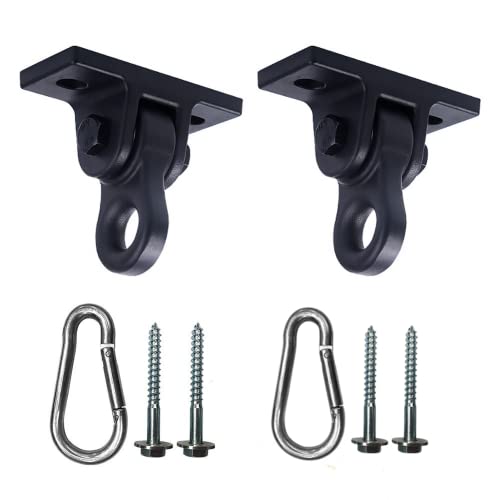 ABUSA Heavy Duty Black Swing Hangers Screws Bolts Included Over 5000 lb Capacity Playground Porch Yoga Seat Trapeze Wooden Sets Indoor Outdoor 2 Pack - color: 2 Packs Black, size: 2 Pack