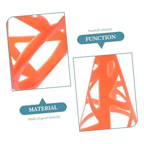 Slotted Marker Cones Neon Orange Football Obstacle Training Pylons Windproof Flat Design for Soccer Agility Drills Indoor Outdoor Use