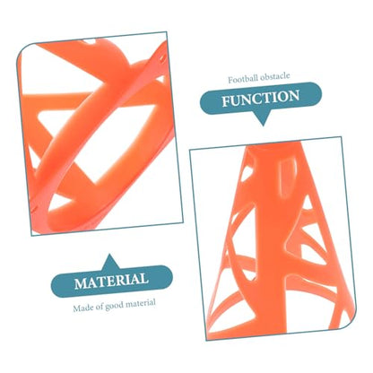 Slotted Marker Cones Neon Orange Football Obstacle Training Pylons Windproof Flat Design for Soccer Agility Drills Indoor Outdoor Use