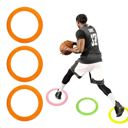 Colorful Anti Slip Safety Agile Ring Speed Ring 3 PCs Speed and Agility Training Equipment Basketball Training Equipment Sports Agility Training Skill Improvement Equipment - color: Orange