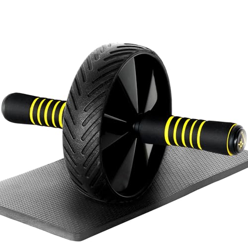 Body Tech Abdominal Roller with Mat for Beginners, Exercise Roller, Ab Wheel, Quiet
