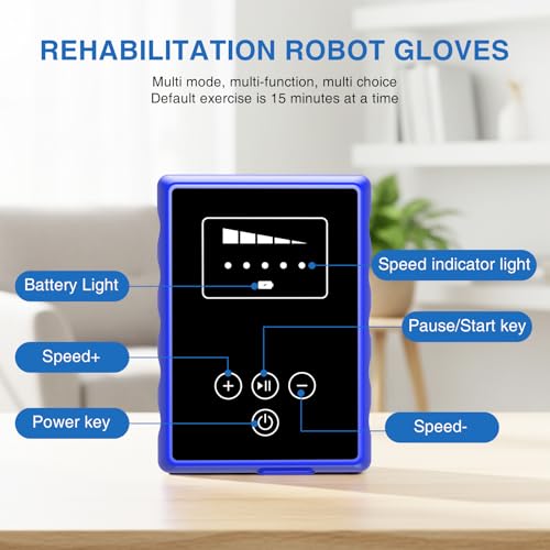 Stroke Hand Recovery Device, Rehabilitation Robot Gloves for Hand Therapy Equipment, Robotic Hand Glove for Stroke Rehab, Finger & Hand Exerciser with Adjustable Strength