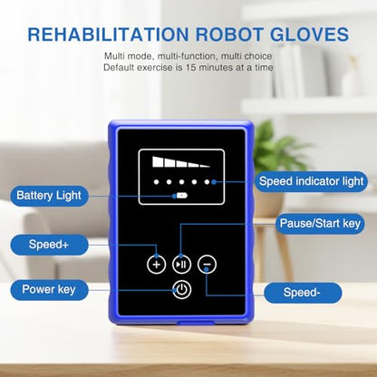 Stroke Hand Recovery Device, Rehabilitation Robot Gloves for Hand Therapy Equipment, Robotic Hand Glove for Stroke Rehab, Finger & Hand Exerciser with Adjustable Strength