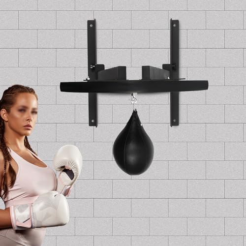 Heavy Duty Adjustable Speed Bag Platform Kit with Punching Ball, Wall Mounted Fitness Ball Boxing Reaction Training Equipment,Speed Bag Platform for Punching, Training, Boxing, Exercise - color: Black 1