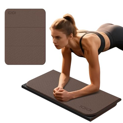 Foldable Exercise Pad for Gym or Home Use, (1.2" x 14"x 24"）Extra Thick and Wide Multi-Functional Knee Pad Cushion & Push Up Mat for Man Woman Kids, Non-Toxic POE Kids Yoga Mat, Lightweight Elbow Cushion for Yoga, Pilates