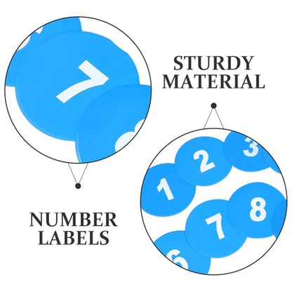 Healeved 10pcs Non-Slip Soccer Training Spot Markers 23cm Flat Numbered Floor Discs Cones for Football Field Drills Classroom Sports Speed Training
