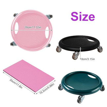 Ab Roller Wheel, Women's Multifunctional Abdominal Wheel Board with Mat, 360° Rotating, for Full Body Fat Burning Tummy Weight Control Gym or at home workout equipment - color: Green