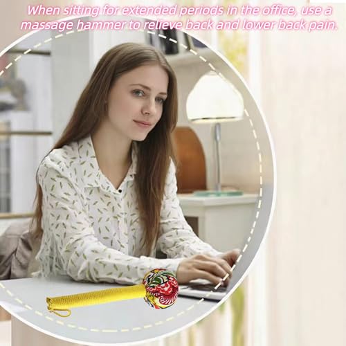 Mugwort Massage Hammer, Back Massager Hammer， Pain Relief Massager for Neck, Back, Shoulder & Body - Handheld Percussion Therapy Tool with US Design Patent,(Blue and Yellow…) - color: Blue and Yellow…