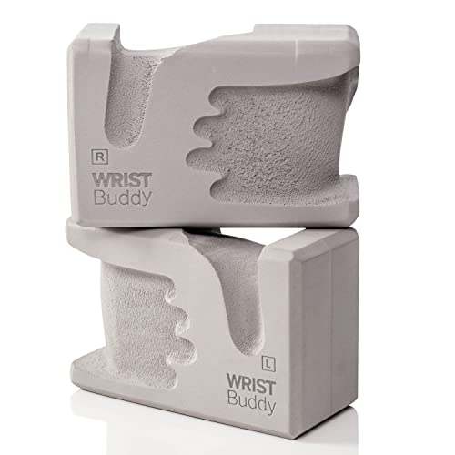 WRISTBuddy® Yoga Blocks 2-Pack (Left + Right) — Ergonomic, Hand-Shaped EVA Blocks for Wrist Relief & Better Grip | Doctor-Designed Support for Yoga, Pilates, Handstands, Push-Ups & Rehab - color: Gray