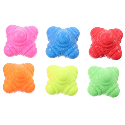 6pcs Hexagonal Reaction Balls for Agility and Speed Training Durable TPR Exercise Equipment for Hand-Eye Coordination and Reflex Development Sports