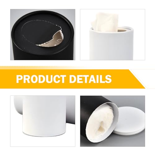 4 PCS Car Tissue Holder, Car Cup Holder Facial Tissues, Convenient Cylindrical Automotive Tissue Box, Universal for Most Cars (White) - color: White