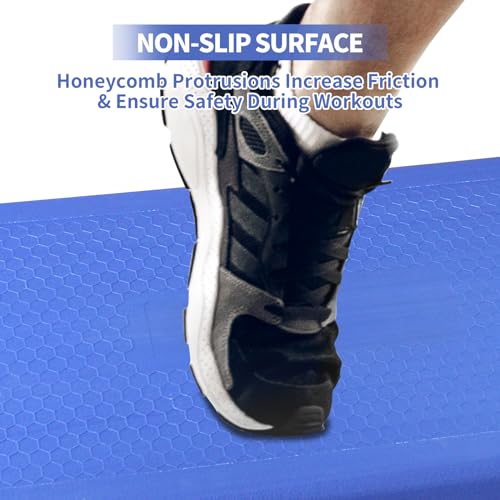 Aerobics Step Platform Height-Adjustable Fitness Equipment Stepper Trainer Exercise Step Platform Sliding Lifting Pad Blue